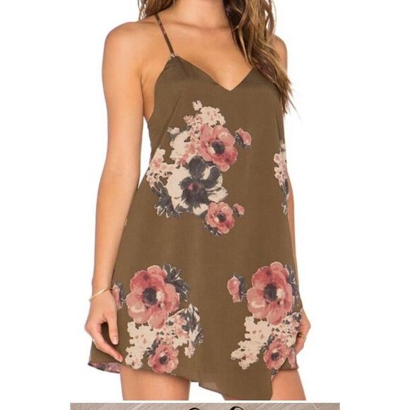 Free People Cascades Slip Dress Size XS Strappy Florals Brown Intimately - Picture 1 of 12